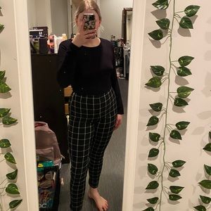 Dynamite Black/White Plaid Pants Sz. Med